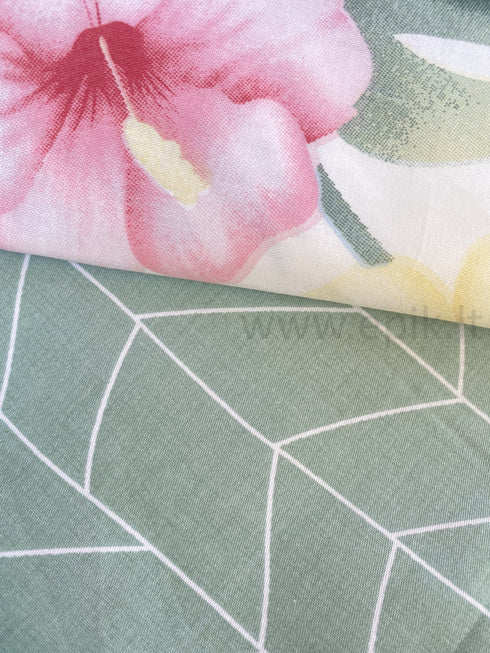 Satino medvilnės patalynės komplektas "Flamingo Garden"